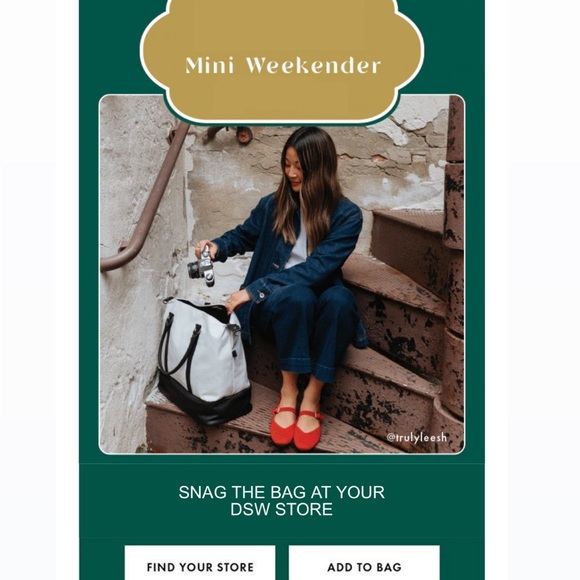 NWT DSW Exclusive Mini Weekender in Black & White - Picture 5 of 16